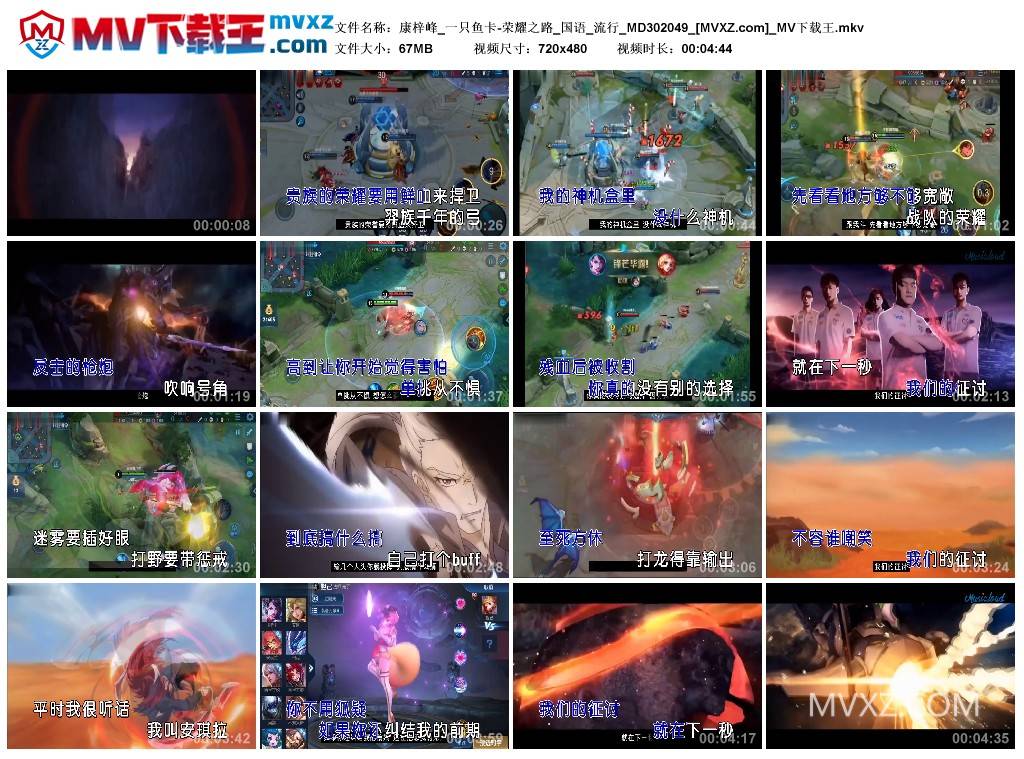 康梓峰_一只鱼卡-荣耀之路_国语_流行_MD302049